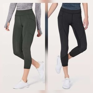 LULULEMON Game Point Crop Black Leggings Size 6